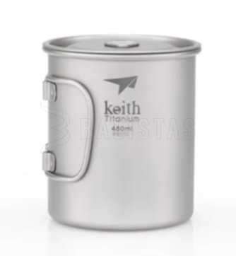 Tazza in titanio Keith con coperchio 450ml 2