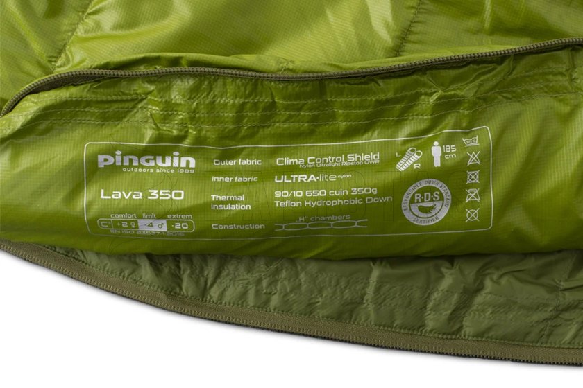 Sacco a pelo Pinguin Lava 350 175cm blu destro 5