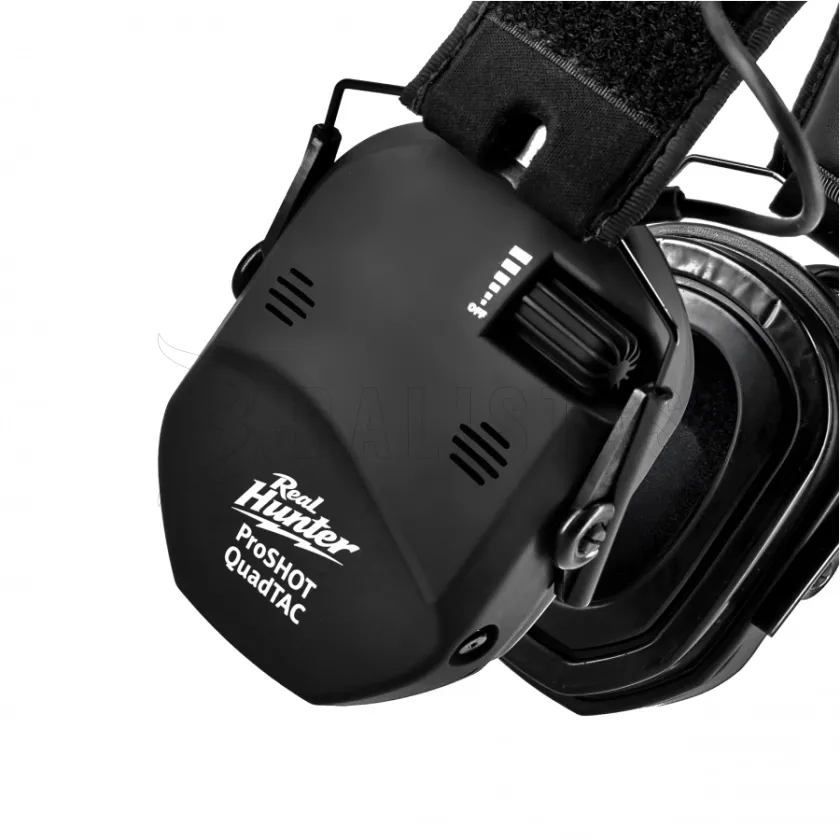 Cuffie elettroniche da tiro RealHunter Active ProSHOT QuadTAC nere 2