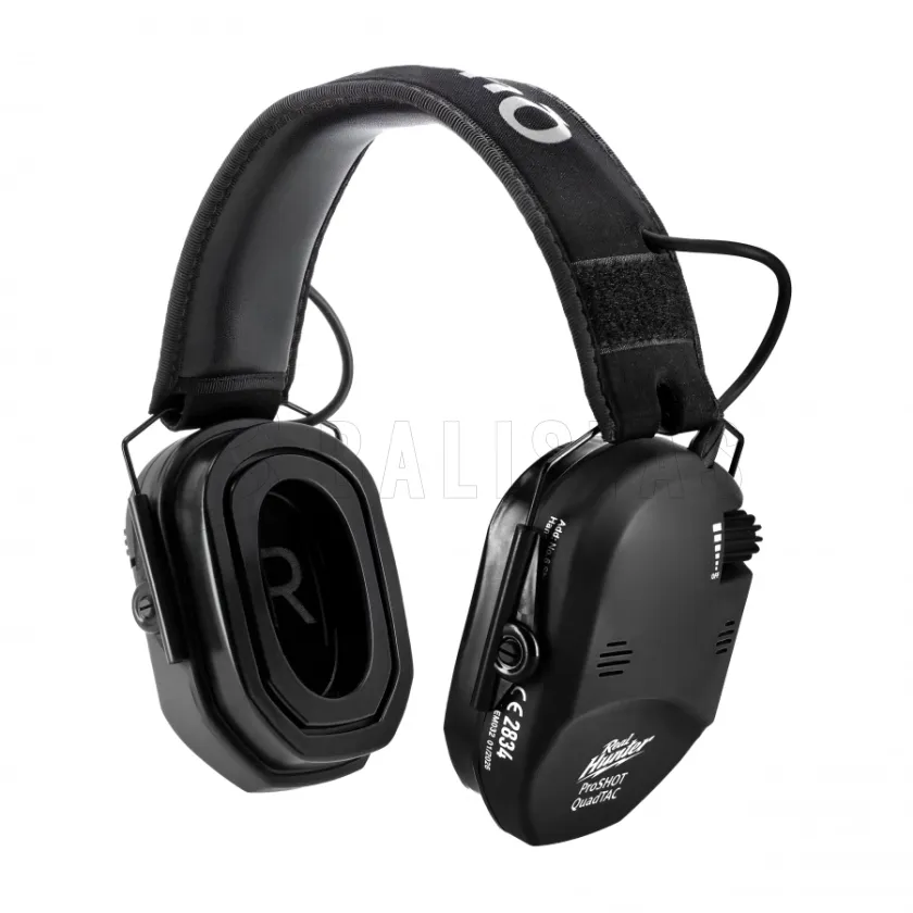 Cuffie elettroniche da tiro RealHunter Active ProSHOT QuadTAC nere