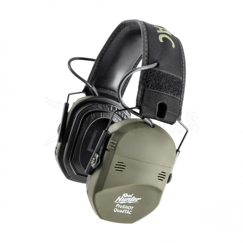 Cuffie da tiro attive RealHunter Active ProSHOT QuadTAC verde oliva 4