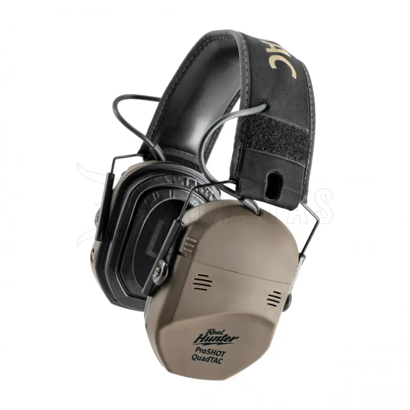 Cuffie elettroniche da tiro RealHunter Active ProSHOT QuadTAC FDE 4