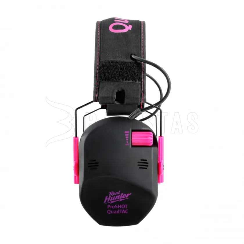 Cuffie da tiro attive RealHunter Active ProSHOT QuadTAC Devil Pink 3