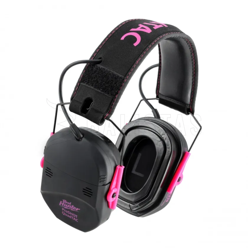 Cuffie da tiro attive RealHunter Active ProSHOT QuadTAC Devil Pink 4